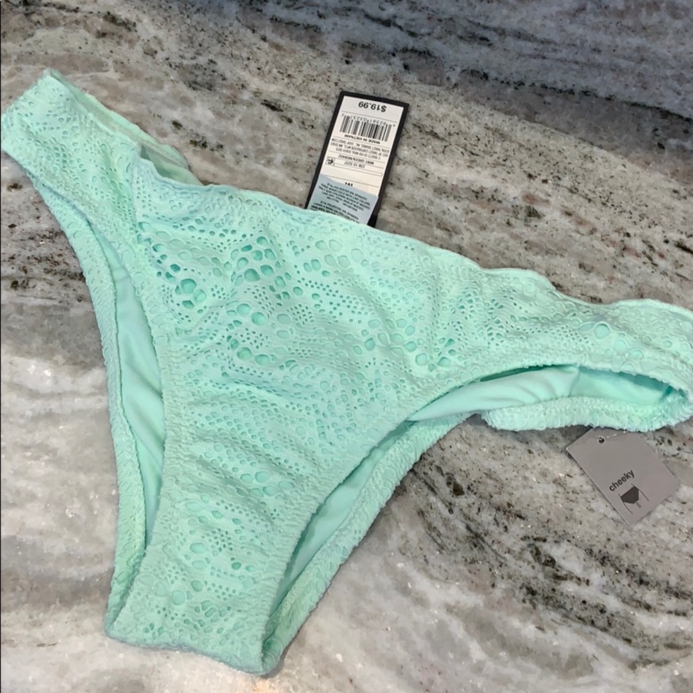 Cheeky Mint Lace Bikini Bottoms